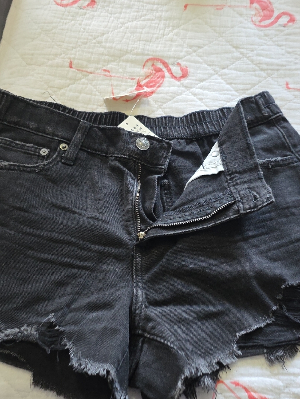 aerie Black Distressed Denim Women’s Shorts